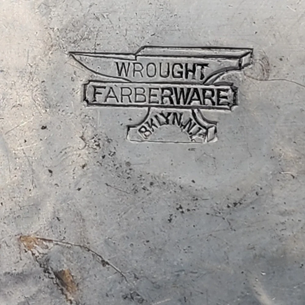 Vintage Wrought Farberware Hammered Aluminum Bread Serving Tray 13.25